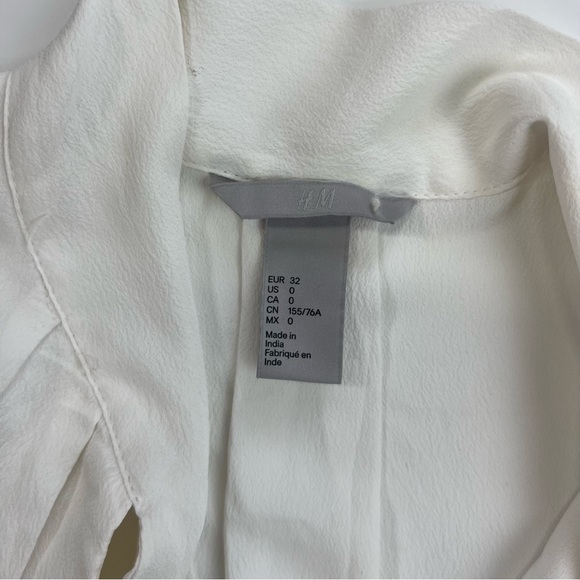 H&M women’s white chiffon shirt US0 m135-47 - Picture 3 of 4